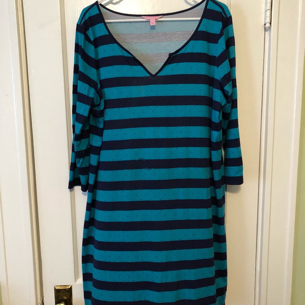 Navy and Teal Striped Lilly Pulitzer Dress